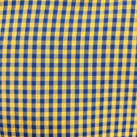 TED BAKER London Men Shirt Gingham Check Yellow Blue Size 4 L/XL Short sleeve - Picture 3 of 15